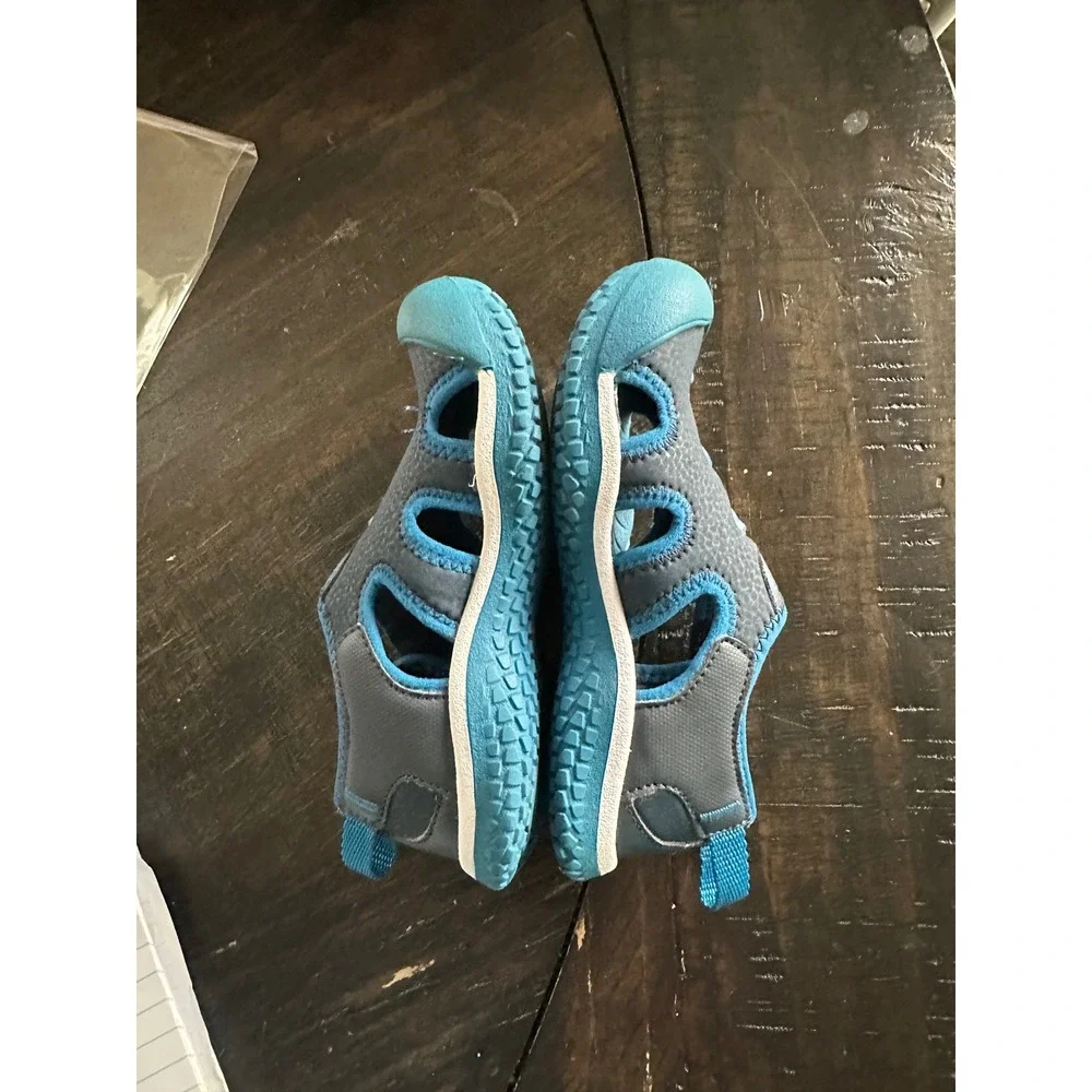 Keen Stingray Blue Grey Water Sandals Kids Size 9 US 1024736 Aqua Stop Shoes EUC